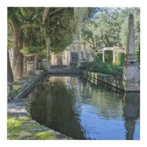 Peaceful Scene Vizcaya Garden Faux Canvas Print