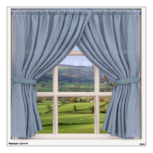 Peaceful Scenery Window View Green Valley Wall Decal