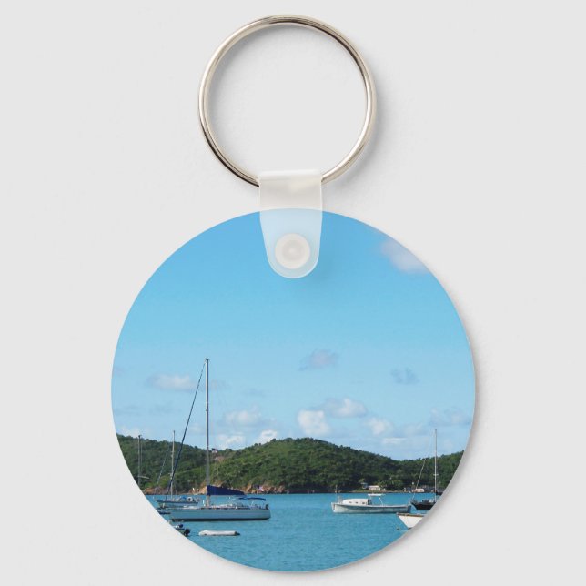 Peaceful Sea St. Thomas Keychain (Front)