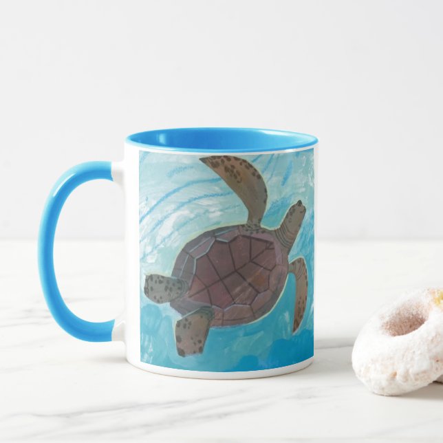 Peaceful Sea Turtle Mug (With Donut)