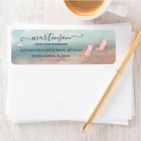 Peaceful Seascape Beach Sailboat Return Address