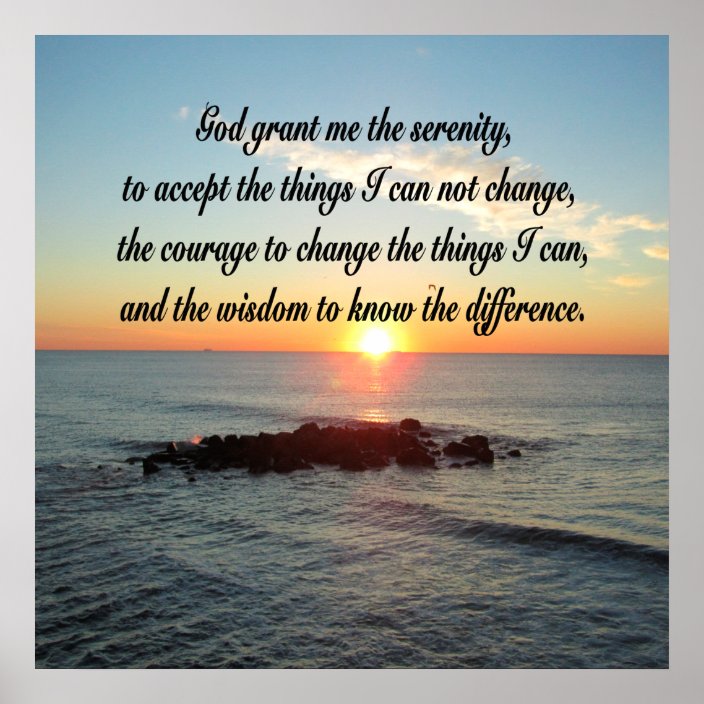 PEACEFUL SERENITY PRAYER OCEAN SUNRISE POSTER | Zazzle.com