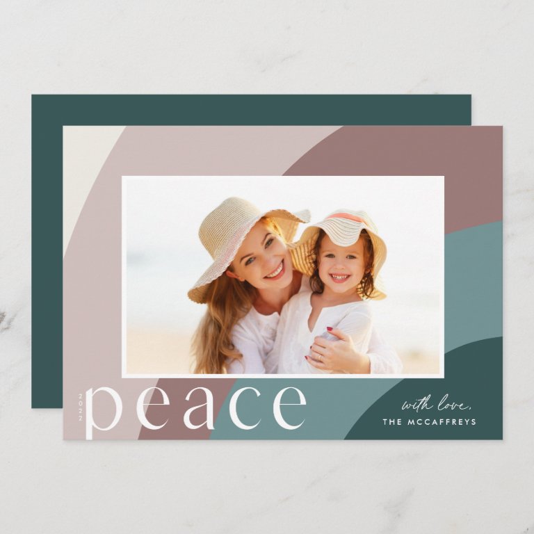 Peaceful Shades | Modern Horizontal Photo Holiday Card