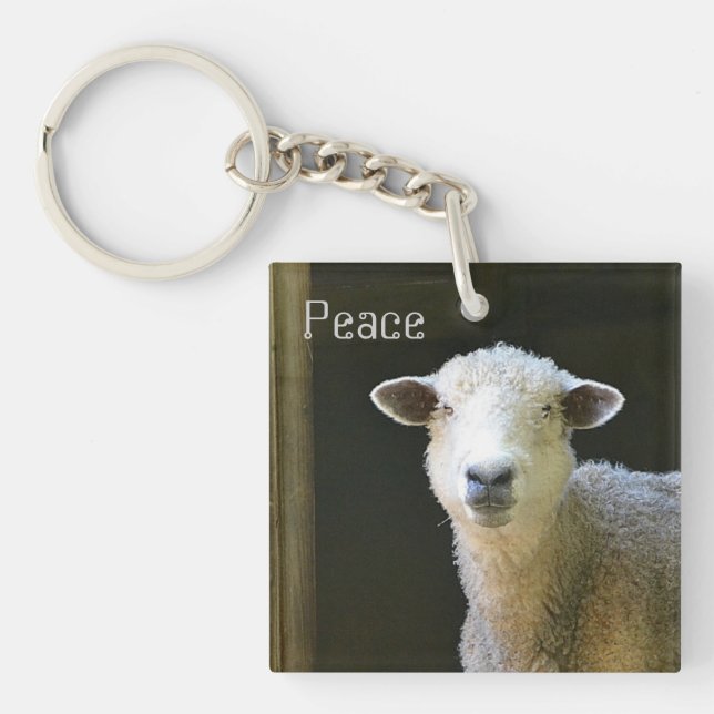 Peaceful Sheep Keychain (Front)