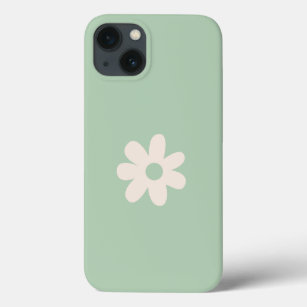Peaceful Simple Sage Green Calming Minimal Flower iPhone 13 Case