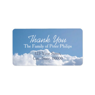 Peaceful Sky 1 Family Thank You Address Label