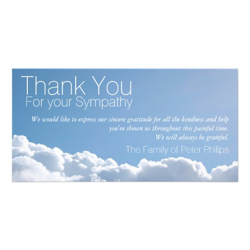 Peaceful Sky 2 Sympathy Thank You Photo Card | Zazzle