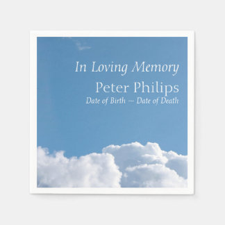 Peaceful Sky and Clouds Funeral Paper Napkins