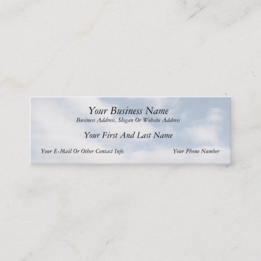 Customizable Peaceful Sky With Clouds Business Card Templates