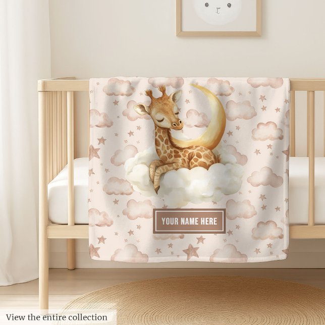 Peaceful sleeping giraffe blanket in neutral tones (Peaceful sleeping giraffe blanket in neutral tones)