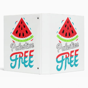 Peaceful Slices Watermelon Free Palestine - Suppor 3 Ring Binder