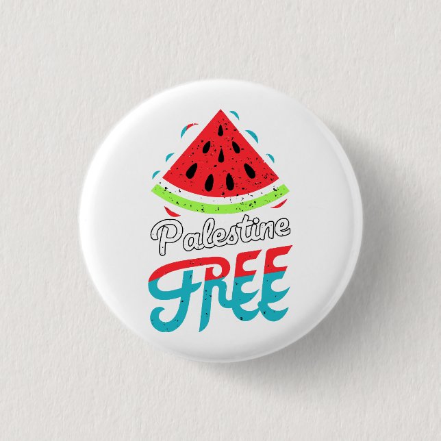 Peaceful Slices Watermelon Free Palestine - Suppor Button (Front)