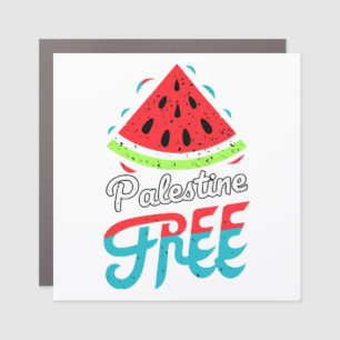 Peaceful Slices Watermelon Free Palestine - Suppor Car Magnet