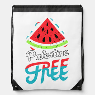 Peaceful Slices Watermelon Free Palestine - Suppor Drawstring Bag