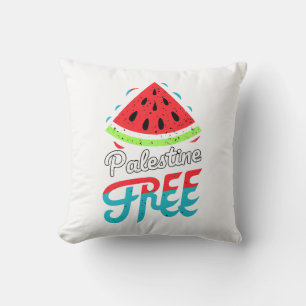 Peaceful Slices Watermelon Free Palestine - Suppor Throw Pillow