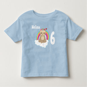 Peaceful Sloth Meditating on a Cloud Birthday Toddler T-shirt