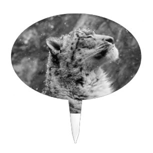 Peaceful Snow Leopard Cake Topper