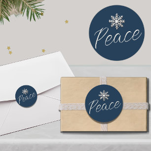 Peaceful Snowflake Holiday Round Sticker