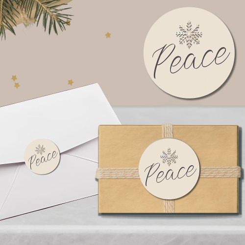 Peaceful Snowflake Holiday Sticker