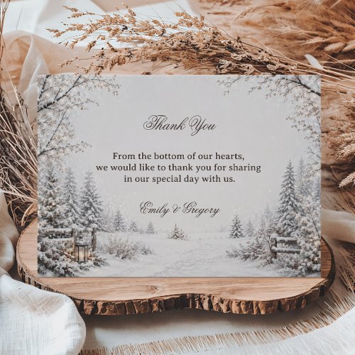 Peaceful Snowy Meadow Thank You Card