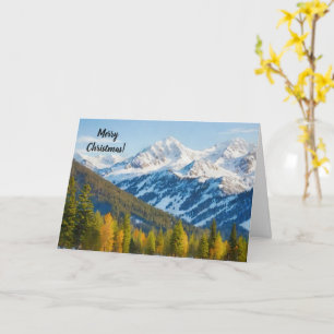 Peaceful Snowy Mountains Trees Holiday Christmas Card