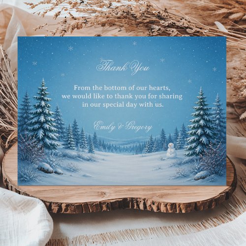 Peaceful Snowy Pines Beneath Winter Thank You Card