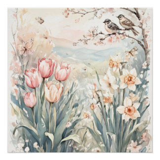 peaceful spring digital wall art for home decor