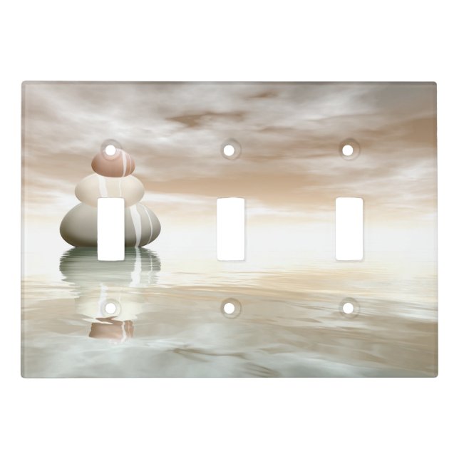 Peaceful stones - 3D render Light Switch Cover (Front)