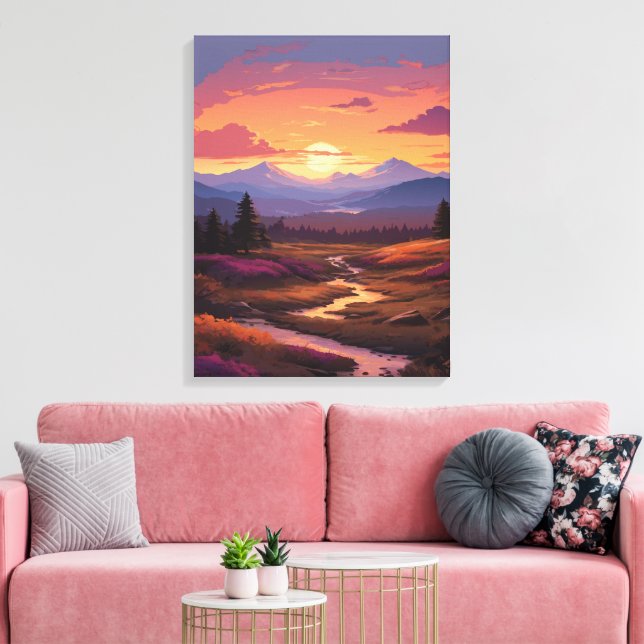 Peaceful Stream Canvas Print (Insitu(LivingRoom))
