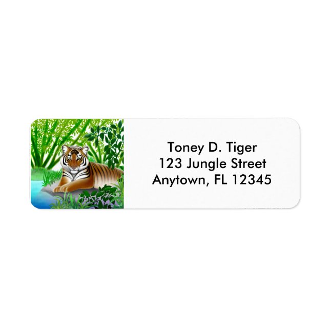 Peaceful Sumatran Tiger Label (Front)