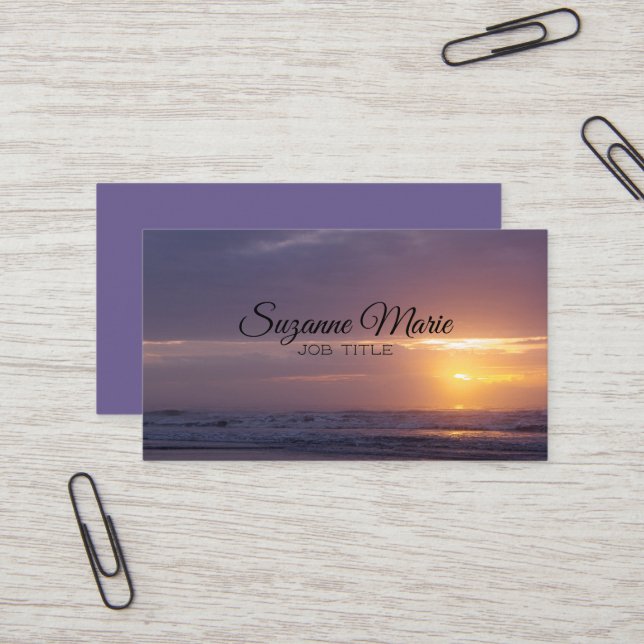 Peaceful Sunrise Business Card (Front/Back In Situ)