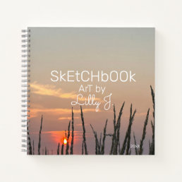 Peaceful Sunrise Plants Personalized Sketchbook Notebook