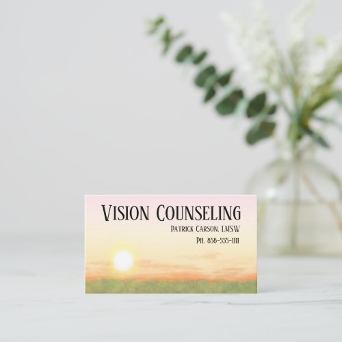 Peaceful Sunset Counseling Professional Business Card