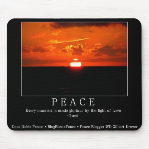 Peaceful Sunset Mousepad with Rumi Quote