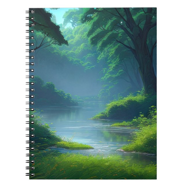 Peaceful Swamp in the Verdant Forest Notebook (Front)
