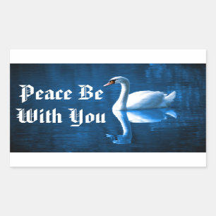 Peaceful Swan Rectangular Sticker