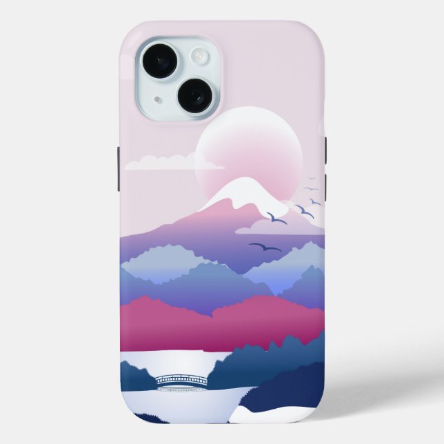 Peaceful Temple Scenery At Dawn Case-Mate iPhone Case (Back)