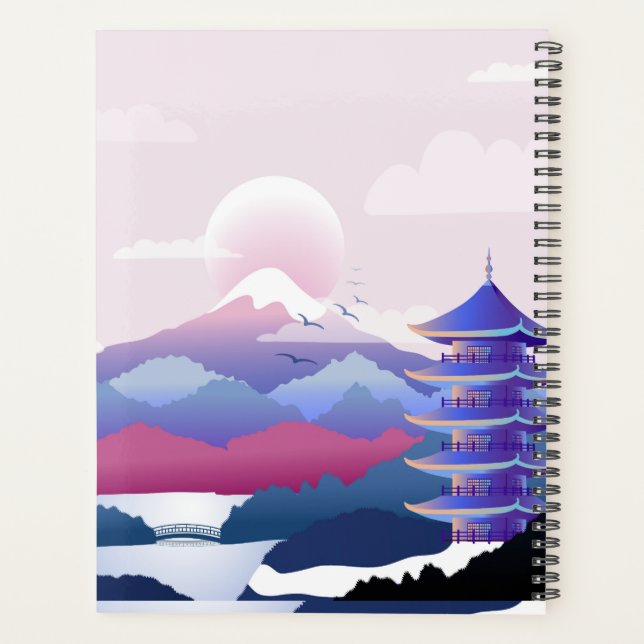 Peaceful Temple Scenery At Dawn Planner (Back)