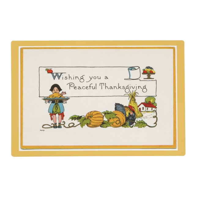Peaceful Thankgiving Laminated Placemat (Front)