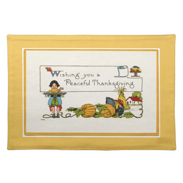Peaceful Thanksgiving Cloth Placemat (Front)