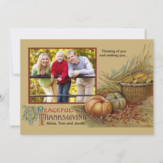 Peaceful Thanksgiving Photo Card (Front)