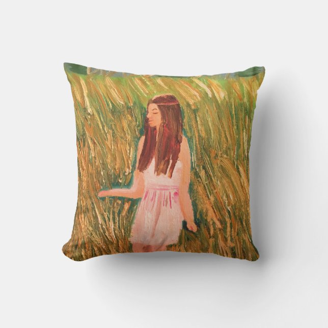 Peaceful thinking throw pillow (Front)