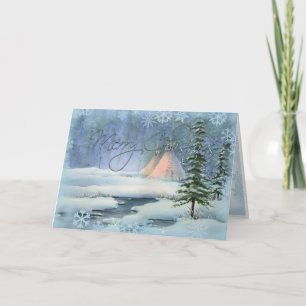 PEACEFUL TIPI CHRISTMAS BY SHARON SHARPE HOLIDAY CARD