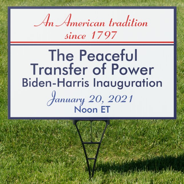 Peaceful Transfer of Power Inauguration Biden Sign (Insitu)