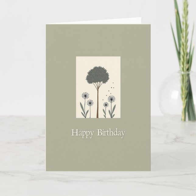 Peaceful Tree Birthday Card (Front)
