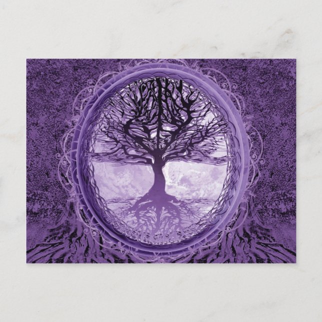 Peaceful Tree in Purple Postcard (Front)