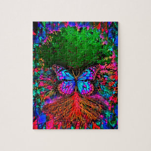Peaceful Tree of Life in Rainbow Colors Jigsaw Puzzle