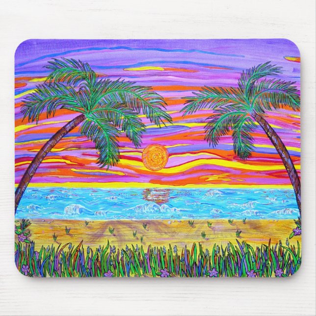 Peaceful Tropical Paradise Mouse Pad (Front)