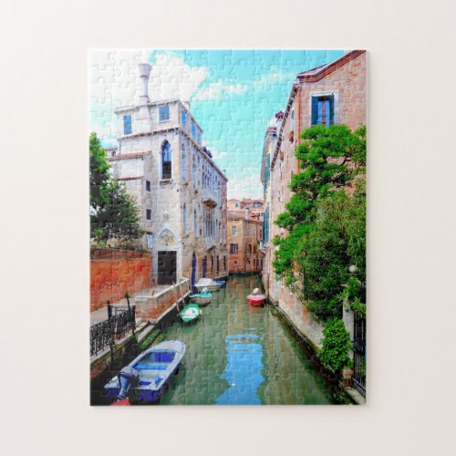 Peaceful Venice Canal Italian scene Italy Jigsaw Puzzle