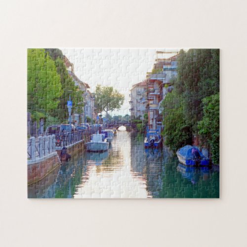 Peaceful Venice Lido canal Italian view Italy Jigsaw Puzzle